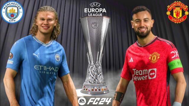 FC 24 - Manchester City vs Manchester United - UEFA Europa League FINAL | PS5™ NEXT GEN Gameplay MJ9