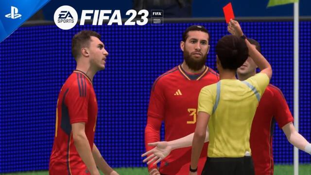 GETTING AS MANY RED CARDS AS POSSIBLE IN A FIFA 23 Match | Sergio Ramos Edition |Spain VS Argentina