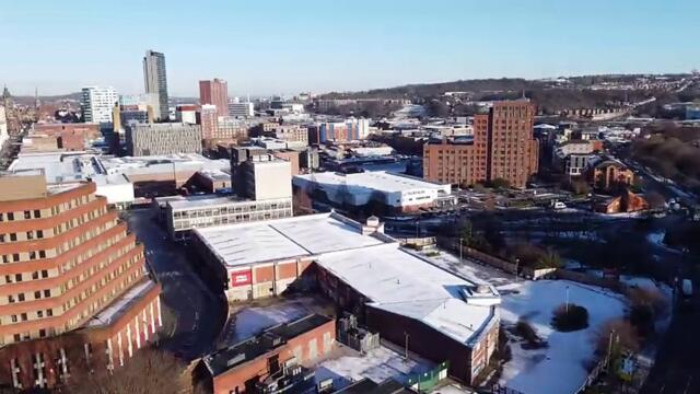 Drone video of giant Moorfoot office in Sheffield set to be flats
