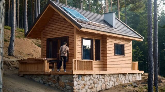 Русия. Построяване на къща от дърво в гората - Man BUILT House in 60 Days in the Forest