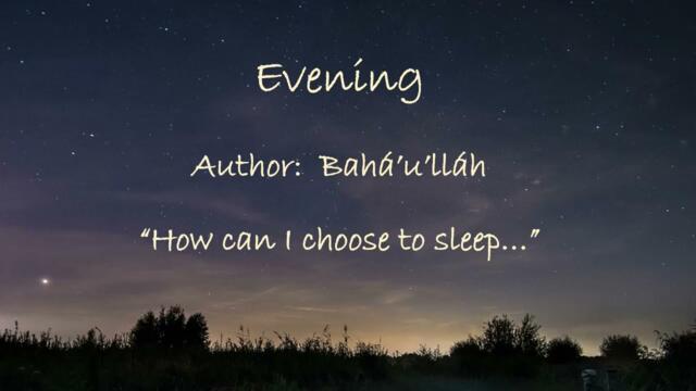 Baha'i Prayer for Evening