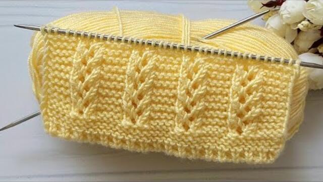 🌿Muhteşem🌿Bu Model Şahane💕İki Şiş Yapımı Kolay Örgü Yelek, Hırka, Süveter Örneği #knitting #keşfet