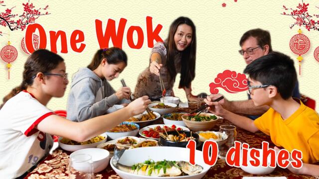 I cook 10 Dishes in ONE WOK- What we eat for Chinese New Year dinner