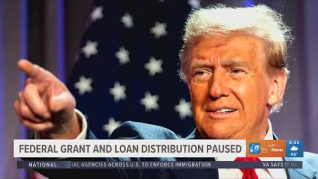 President Donald Trump orders freeze on nearly all federal financial assistance