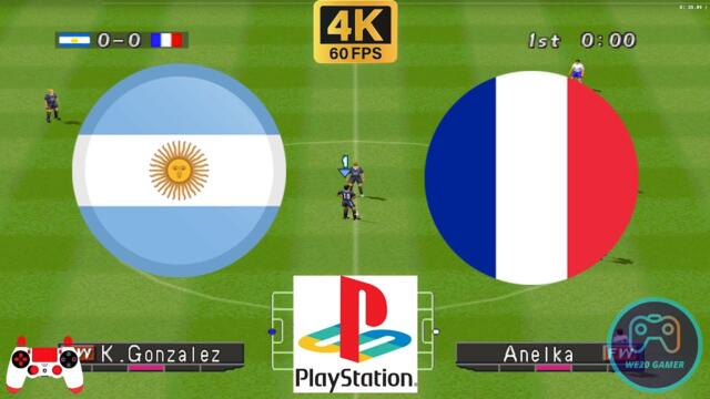 Winning Eleven 2000 - Argentina vs France - Duckstation PS1 on PC  Full Game [4K60]