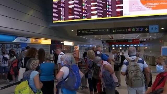 ПРОТЕСТ ЗА ЗАПЛАТИ БЛОКИРА ЛЕТИЩЕТО НА ЛИСАБОН (19.07.2021)