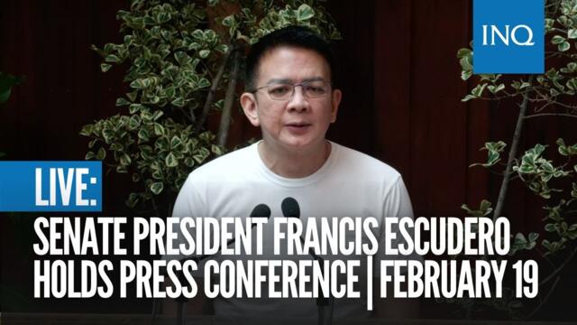 LIVE: Senate President Francis Escudero holds press conference | February 19