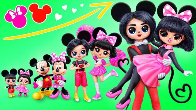 Minnie and Mickey Mouse Growing Up! LOL OMG DIYs & Doll Crafts