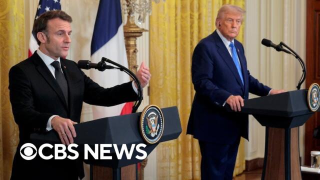 Trump, French President Macron hold joint news conference | full video