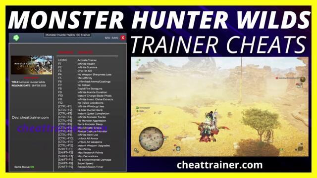 Monster Hunter Wilds Trainer Cheats +30