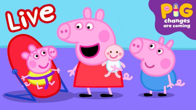 Peppa Pig BABY Episodes LIVE 🍼🧸 Pig Changes are Coming! ⭐️ Kids Cartoons #ExpectingPigChanges 2025-03-04 03:44