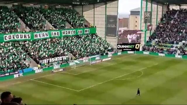 Pre-match  derby atmosphere at Easter Road