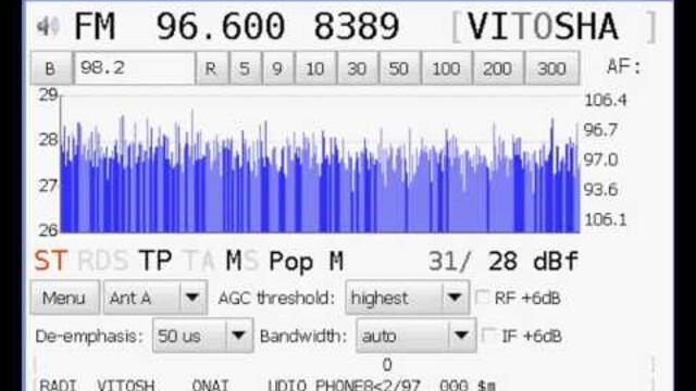 [Tropo] 96.6 MHz - Radio Vitosha - Dobrich - Bulgaria - (846 km) RDS