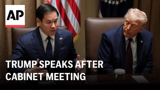 Trump speaks after a Cabinet meeting