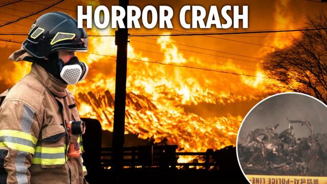 Firefighting chopper plunges to ground killing pilot as 'worst ever' wildfires ravage South Korea