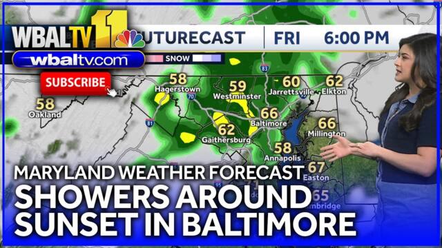 Showers close to sunset Friday in Maryland