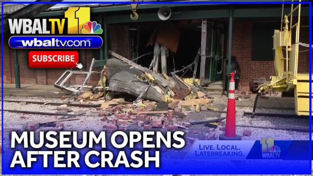 Museum opens after car crashes into building