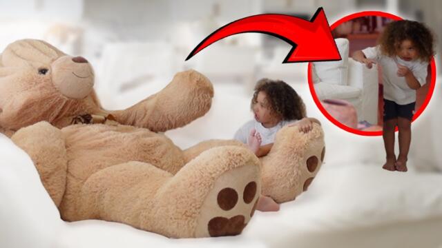 HUGE TEDDY BEAR PRANK ON OUR 3 YEAR OLD 🥹 *insane reaction*