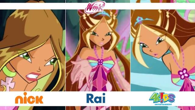Winx Club - Season 3, Episode 12 - Flora’s Enchantix + Fairydust Dub Comparison! [Rai, Nick, 4kids]