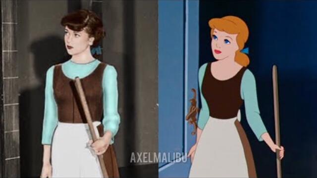The Real Disney ‘Cinderella’: Live-Action References starring Helene Stanley COMPARISON