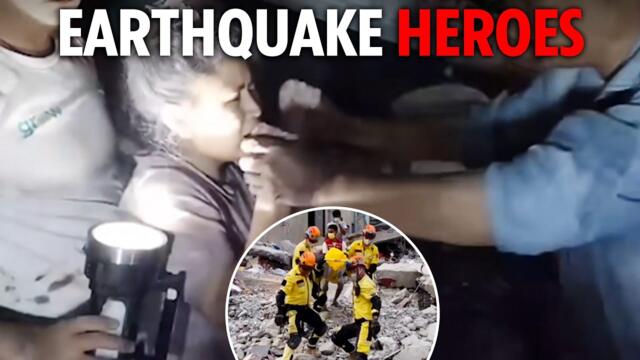 Woman pulled ALIVE from earthquake rubble after being buried for days
