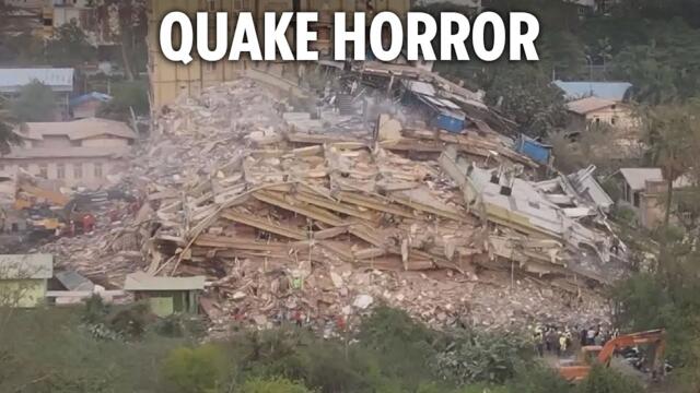Myanmar earthquake devastation revealed as rescue teams search for survivors