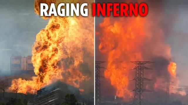 Massive fire at Malaysian gas pipeline leaves dozens injured & many trapped in homes