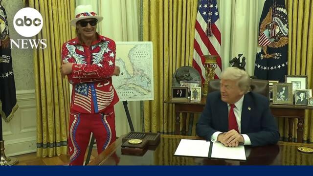 Kid Rock joins President Trump at the White House for executive order signing
