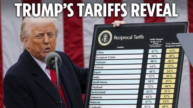 Donald Trump reveals his 'Liberation Day' tariffs for ALL nations