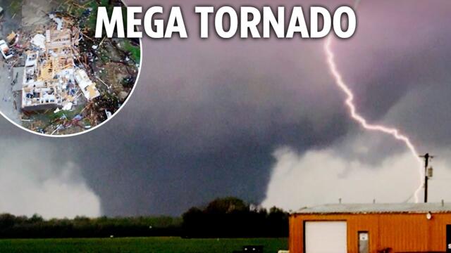 Huge tornado barrels towards homes as filmer PRAYS for protection
