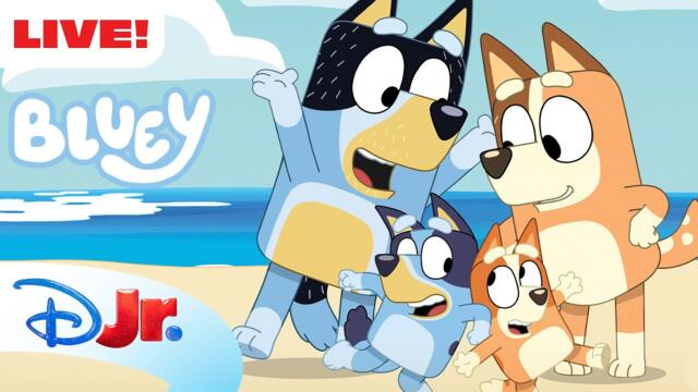 🔴 LIVE! Bluey Full Episodes 💙 | NEW Episodes Added - Easter, Butterflies and MORE! | ‪@disneyjr 2025-04-05 05:20