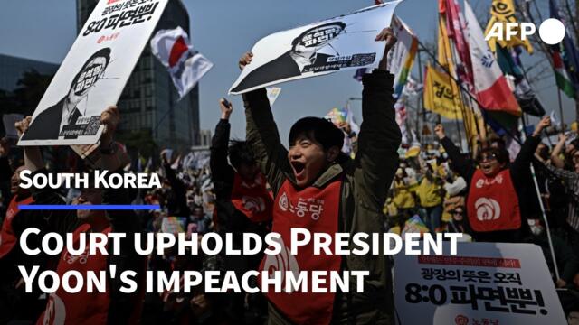 South Koreans react as court upholds President Yoon's impeachment | AFP