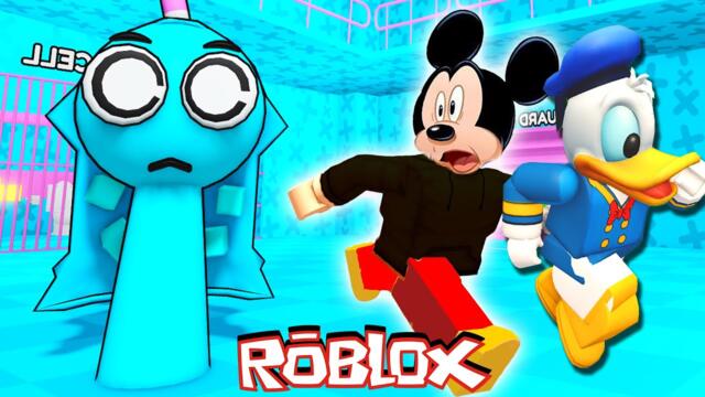 Mickey Mouse ESCAPE Aqua SPRUNKI BARRY Prison in Roblox