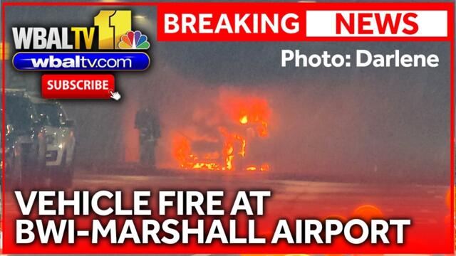 Smoke billows from vehicle fire at BWI-Marshall Airport