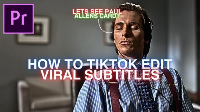 How to Make Viral Subtitles for Tiktok Edit | Adobe Premiere Pro