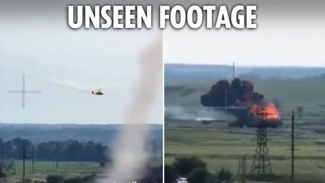 Russian rebels shoot down chopper to 'punish' Putin in never-seen-before crash vid