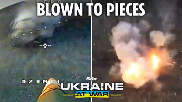 Ukraine drones reduce Russian combat vehicles to burning scrap metal