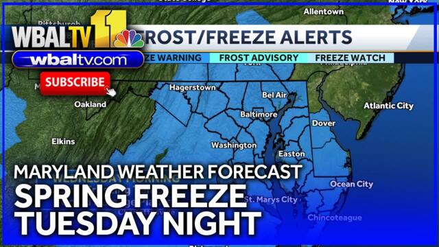 Spring freeze overnight in Maryland