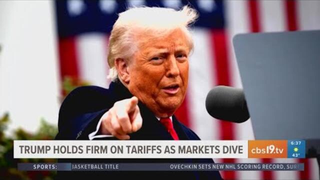 As markets tank, President Donald Trump refuses to back down on tariffs