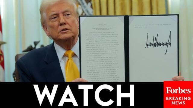 WATCH: President Trump Takes Reporters' Questions In The Oval Office After Shock 90-Day Tariff Pause