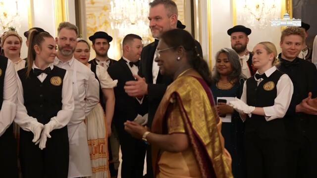 Glimpses of the banquet hosted in honour of President Droupadi Murmu by the President of Slovakia