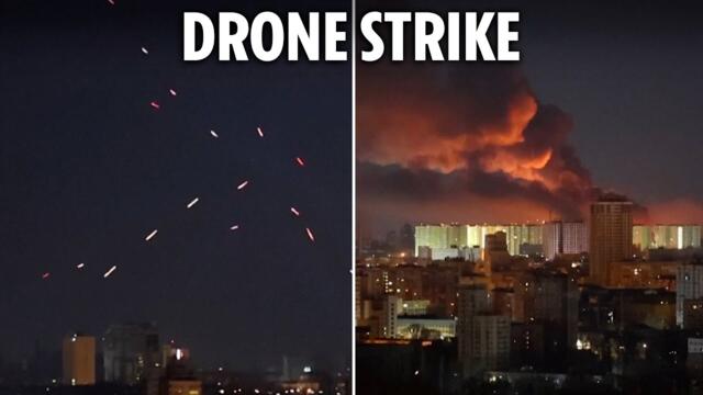 Russian drone attack sparks huge fire in Ukraine's Kyiv