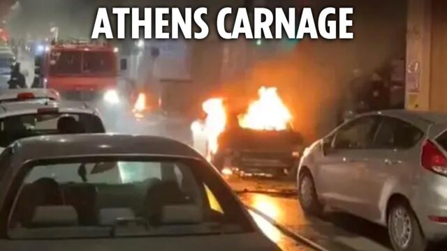 Athens turned into WARZONE as petrol-bomb mob attack cops & torch cars