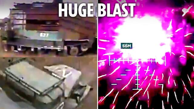 Ukraine drones unleash kamikaze flying bomb strikes on unsuspecting Russians