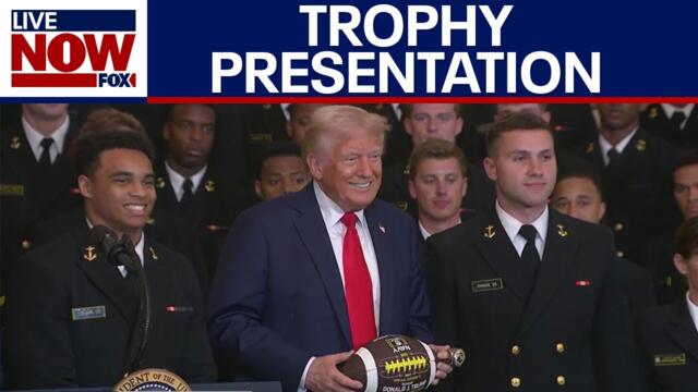 WATCH: President Trump presents Commander-in-Chief's trophy to Navy football team | LiveNOW from FOX