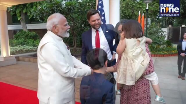 PM Modi Welcomes US Vice President JD Vance and Family to Delhi | News9