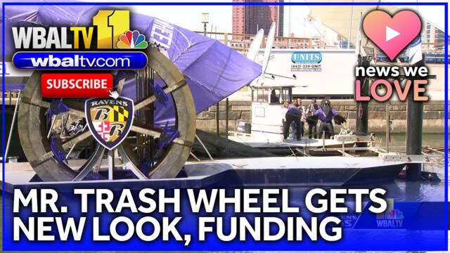 Ravens give Mr. Trash Wheel new look, funding