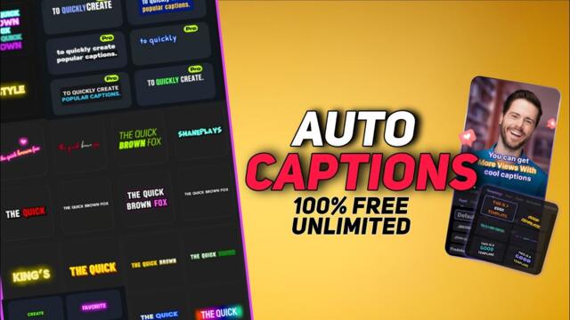 Generate 100% Free Auto CAPTIONS and SUBTITLES using AI