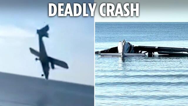 Moment plane nosedives into sea and ‘splits in two’ leaving at least 5 dead