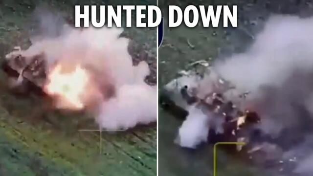 Doomed Russian armour blown to bits by anti-tank team